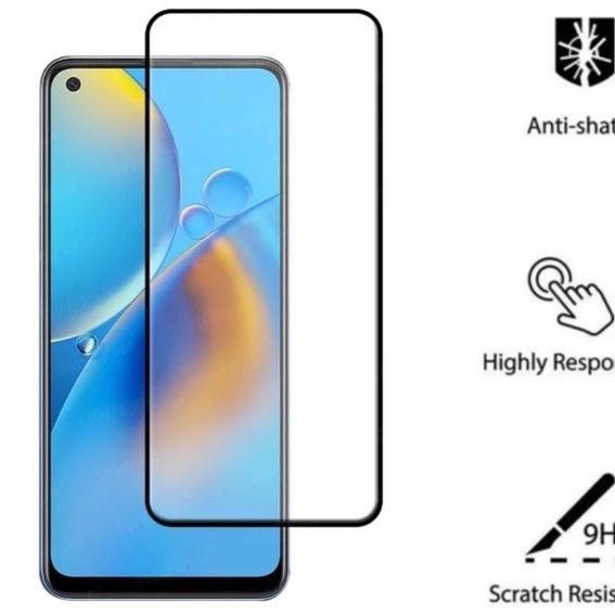 Oppo A76 Tempered Glass Kaca 9D Full Layar Full Lem Anti Gores TG Oppo A76