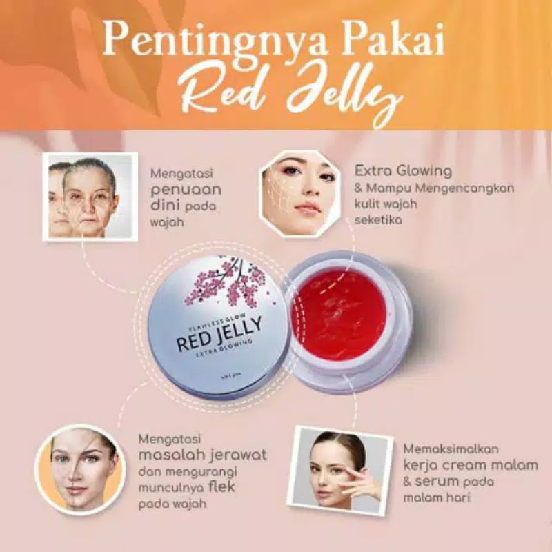 MS Glow Red Jelly Flawless extra glowing 100% original termurah kemasan terbaru (bisa cod)