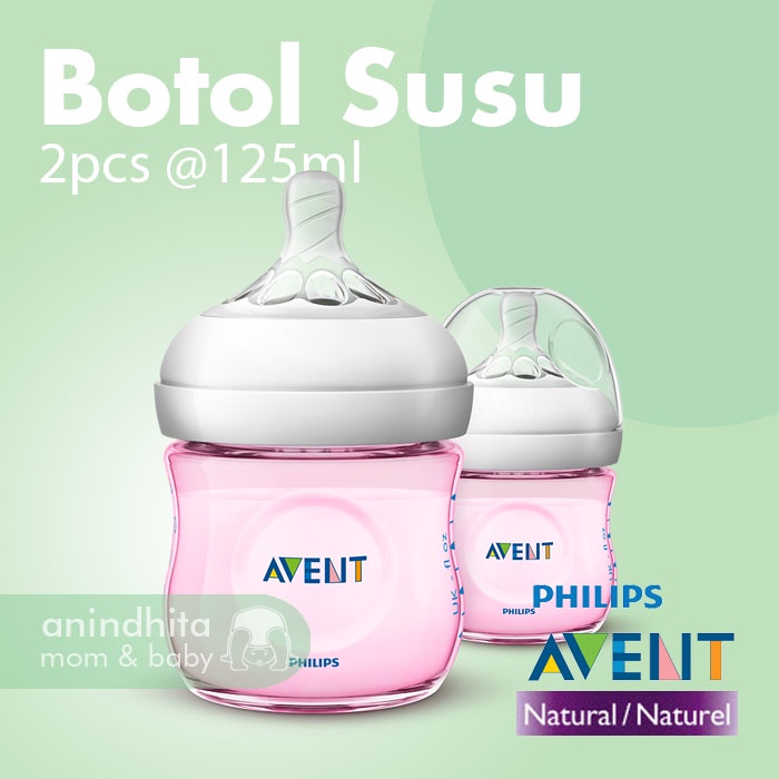 AVENT Natural Bottle 125ml Isi 2pcs | Botol susu bayi