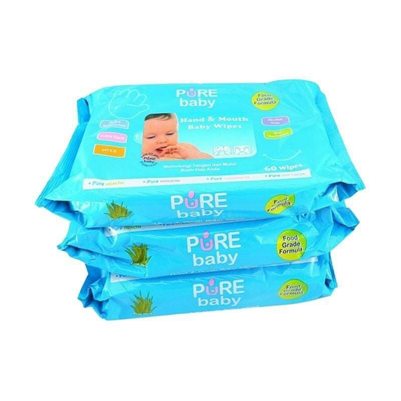 Pure Baby Cleansing Wipes Hand and Mout  Aloe Vera 60s