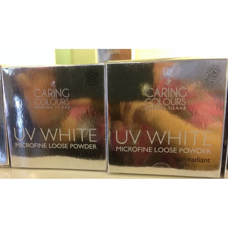 MUST HAVE CARING COLOURS Bedak Tabur UV WHITE MICROFINE Loose Powder TERMURAH