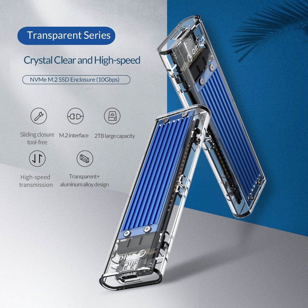 ORICO TCM2-C3 NVMe M.2 Transparent Case Enclosure for SSD up to 2TB - Casing Eksternal Khusus SSD