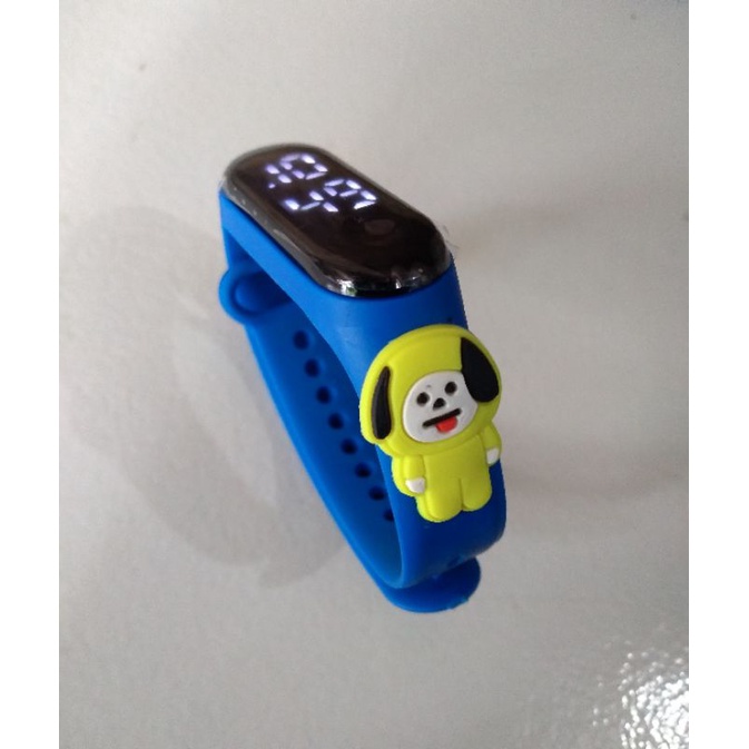 Jam tangan anak Elektronik LED display Tahan Air karakter motif kartun lucu  bahan rubber-Chimmy