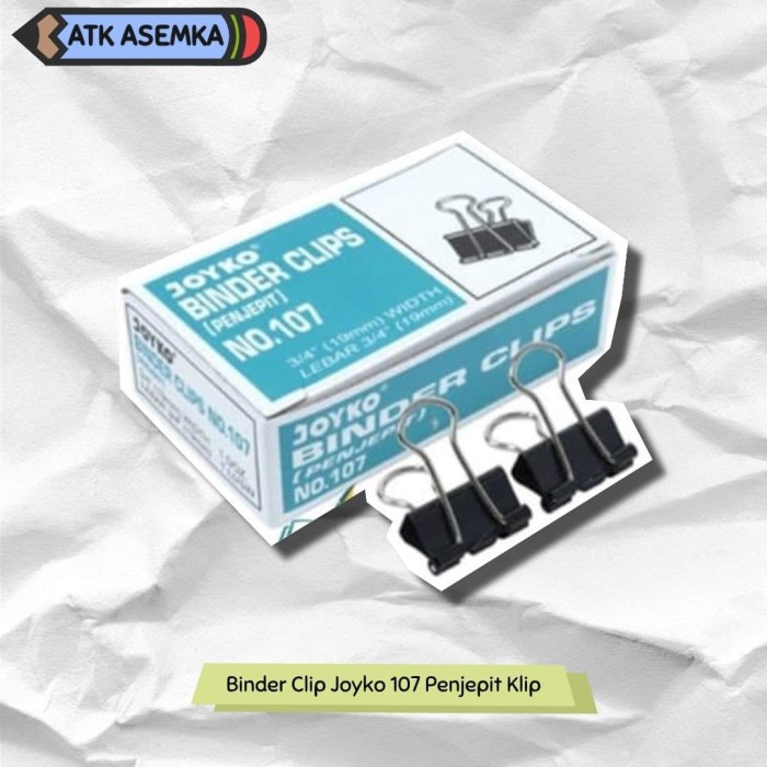 

Binder Clip Joyko 107 Penjepit Klip Kertas Dokumen Data File Kecil Atk