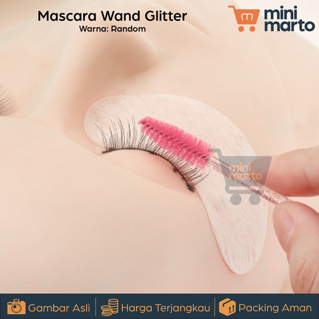 Eceran Mascara Wand Spoolie Sisir Bulumata Eyelash Extension Glitter - Minimarto