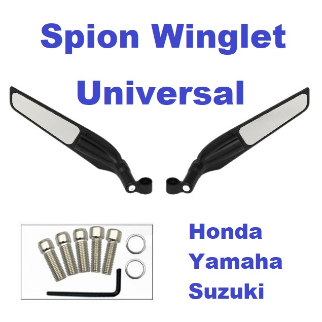 Spion Fairing Model Winglet Fering Universal Stealth Motor Moge Bebek Honda Yamaha Suzuki Besar Standar Aluminium CNC