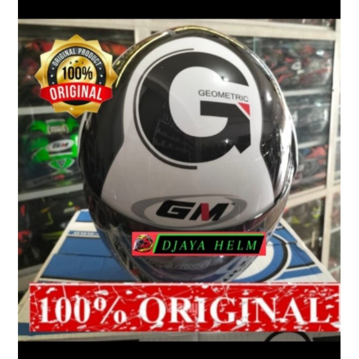 HELM GM EVOLUTION MOTIF GEOMETRIC BLACK/SILVER GLOSSY SIZE M