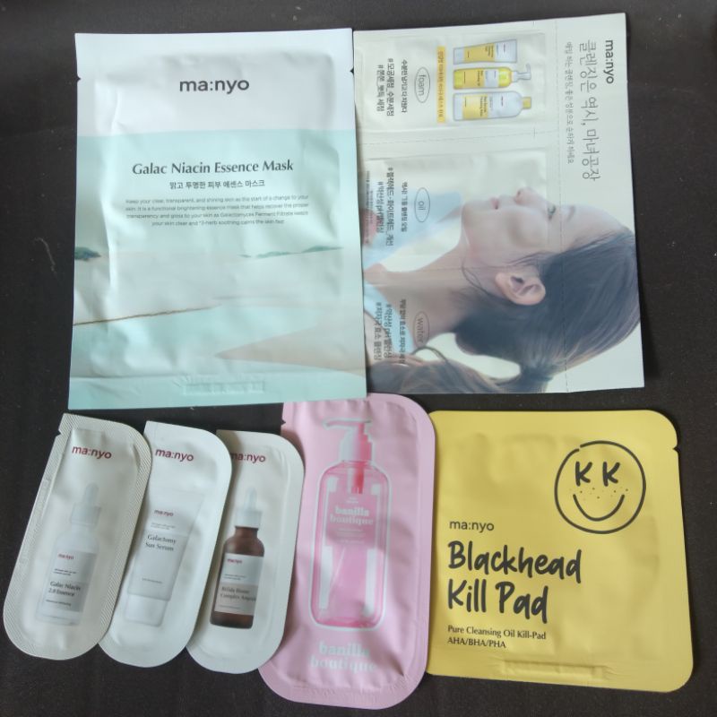 Sample Manyo Factory Original Mask Essence Ampoule Shampoo Blackhead Pad Cleansing Sun Serum skincar