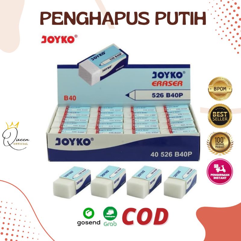 Penghapus Karet Joyko / Eraser / Hapusan Pensil Putih