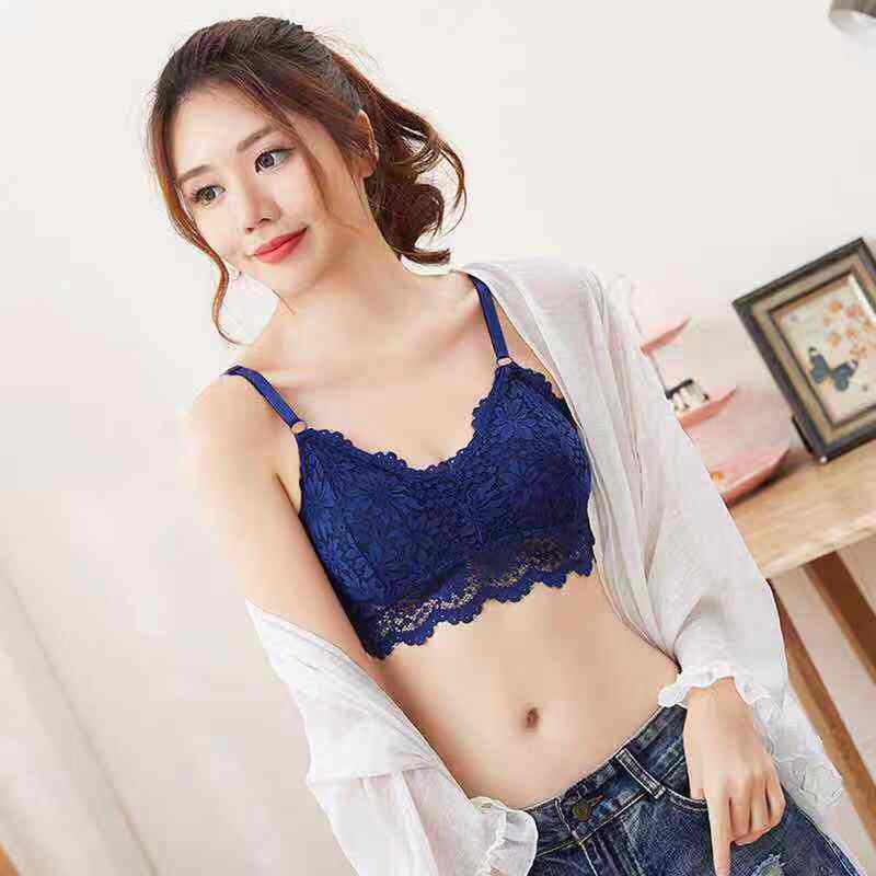 Sport Bra Renda Kemben Gym Seamless Tanpa Kawat