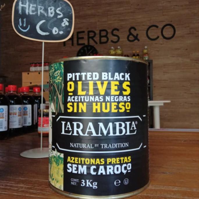 

La Rambla Pitted Black Olives 3kg / Buah Zaitun Hitam