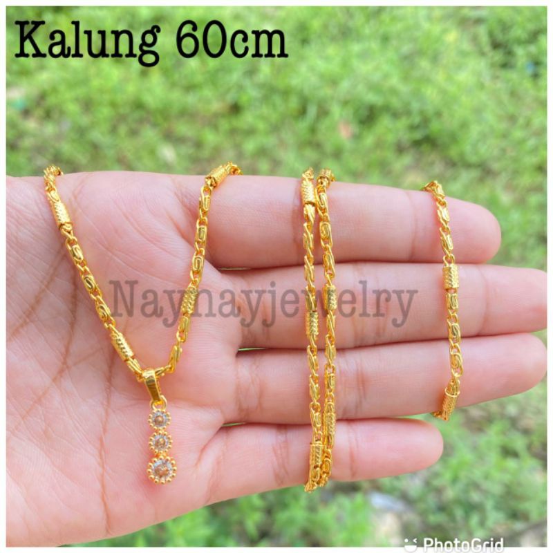 Kalung koin bambu permata3 uk 60cm hijab