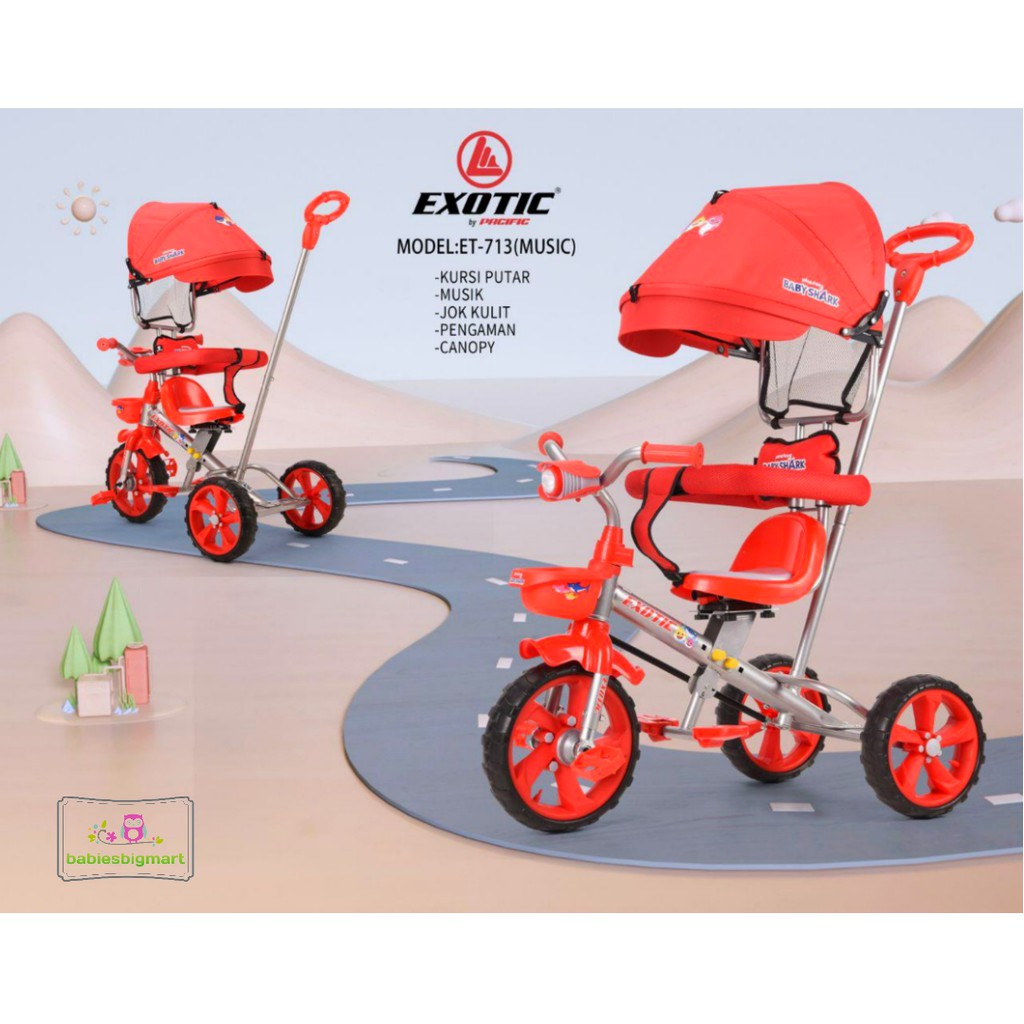 Sepeda Anak Roda 3 Tiga Tricycle Aviator ET 711 ET 713 Kursi Bsa Putar