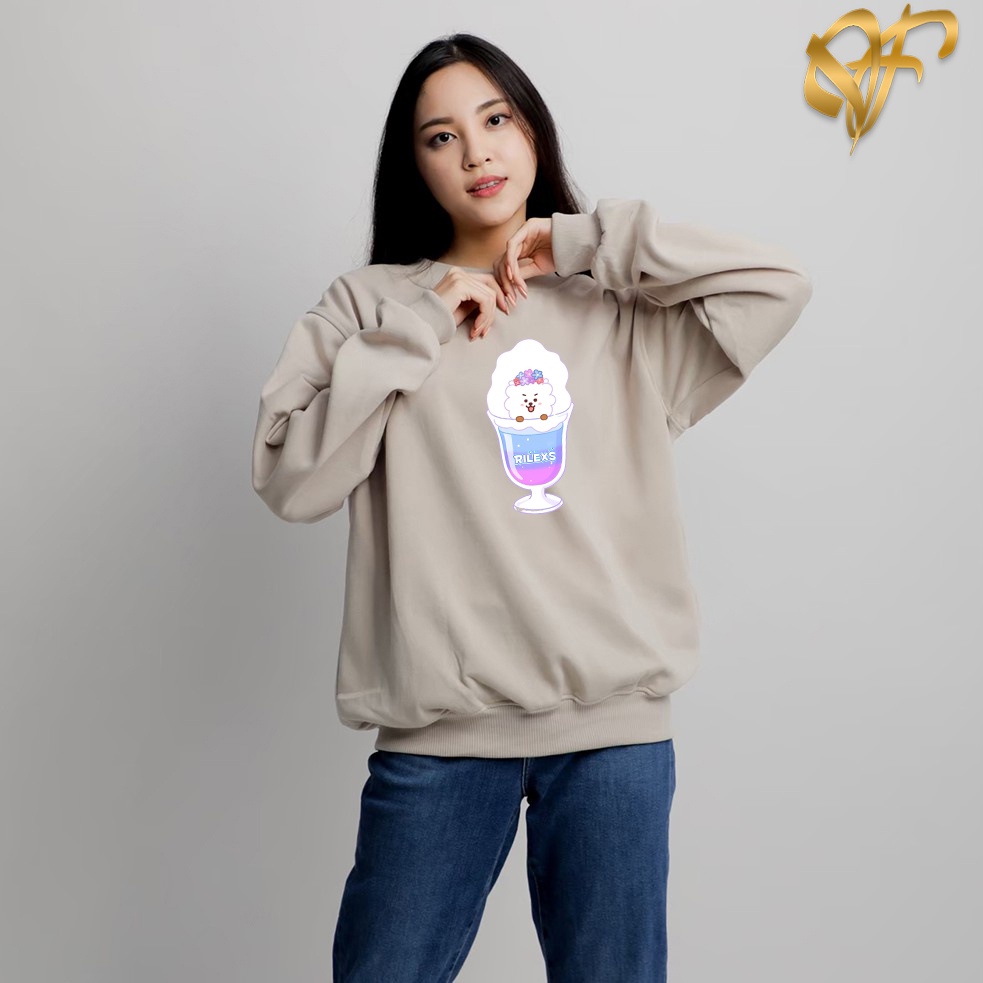 🅳🅵 Sweater RJ Rilexs Aesthetic BTS BT21 Pria &amp; Wanita | Sweater Korea Style Fleece Cotton | Dhea Fashion