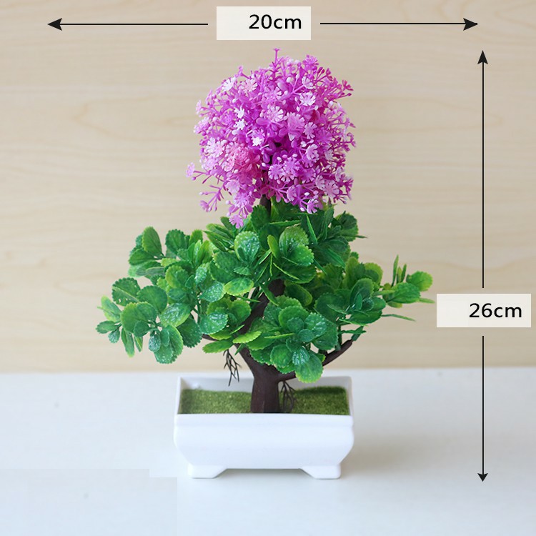 Kunataruma Pot Tanaman Mini Hias Bunga Plastik Artificial Daun Rambat Dekorasi Monstera Kering-Purple