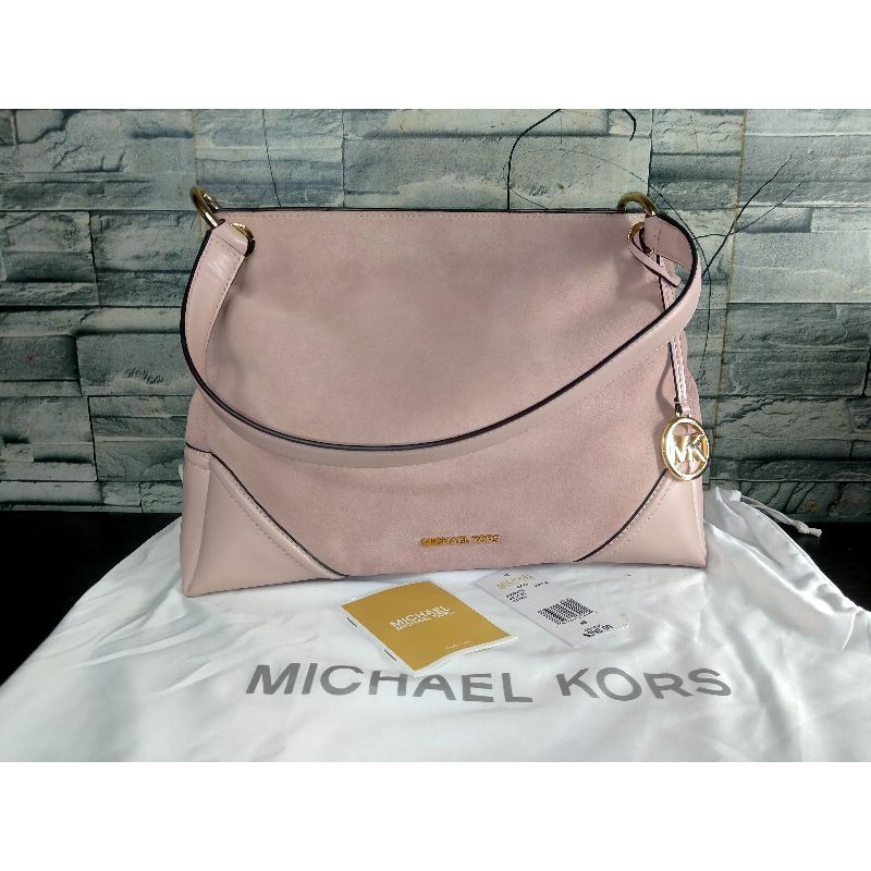 Tas Michael Kors MK Nicole Blossom Shoulder Medium Leather Preloved ( Bekas pakai )