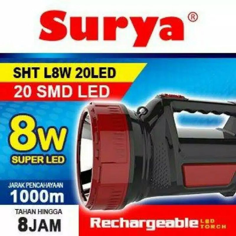 Senter Surya Lampu LED SHT L8W 20LED