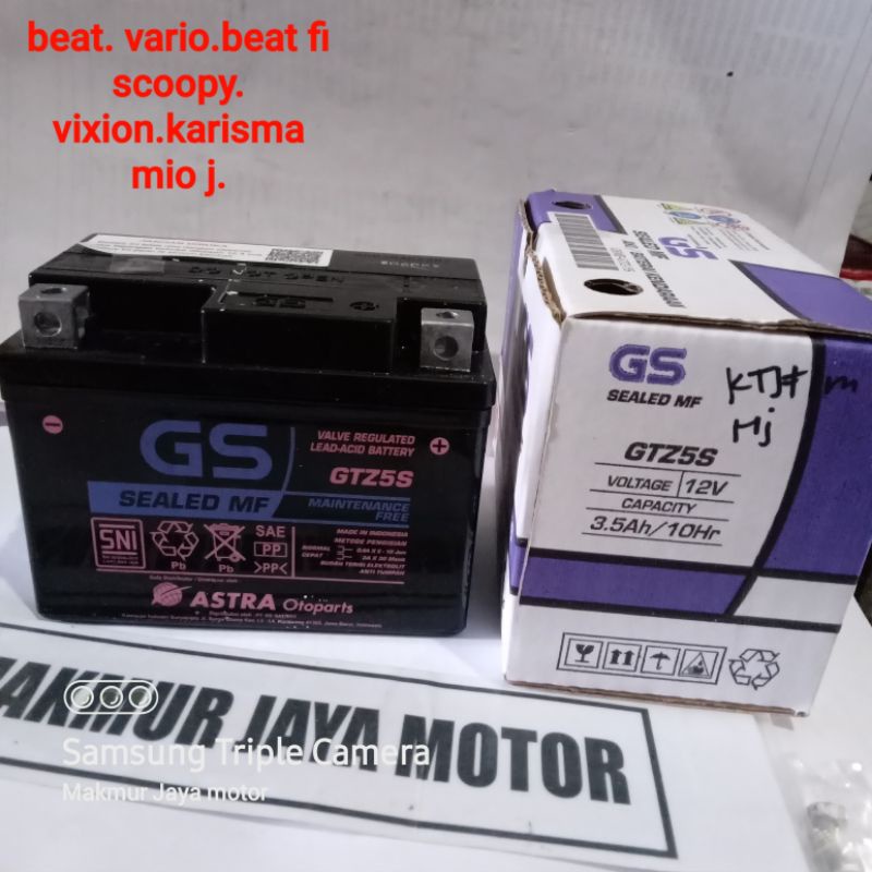 100%ASLI GS ASTRA..AKI GS GTZ5S AKI BEAT VARIO MIO J VIXION KARISMA AKI MOTOR GS ASTRA GTZ5S