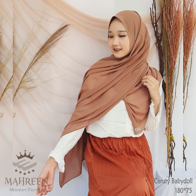 Ori Mahreen pashmina polos basic ceruty babydoll 180*75