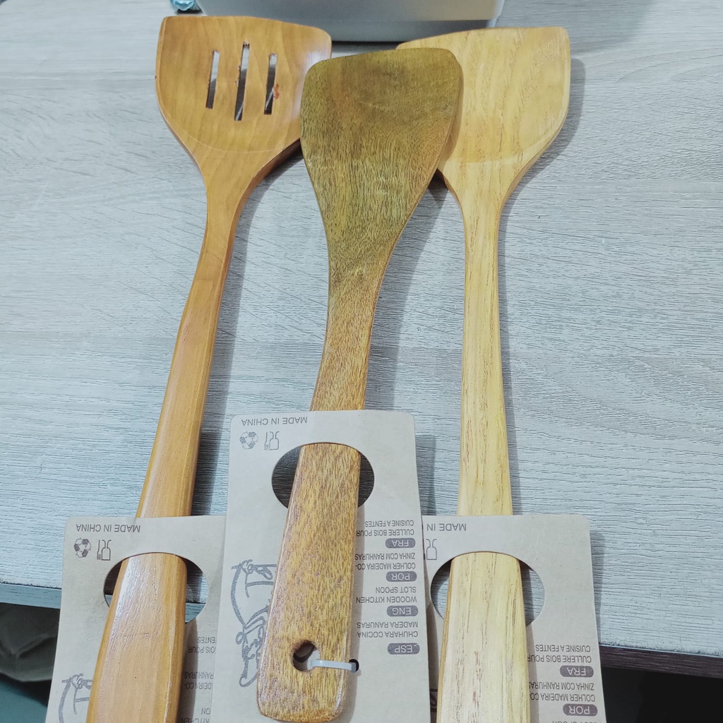 Sodet Kayu Spatula / Sutil KAYU MIRING Alami