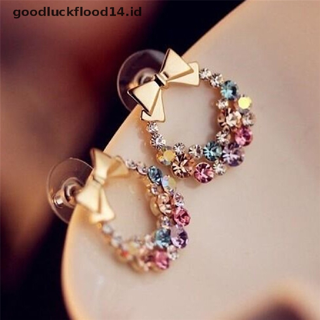 [OOID] 1pair Fashion Women Lady Elegant Crystal Rhinestone Ear Stud Earrings Jewelry ID