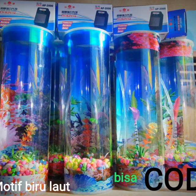 AKUARIUM MINI LED+MESIN AERATOR