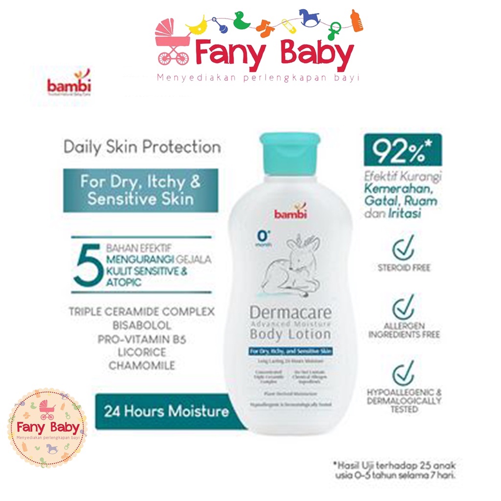 BAMBI BABY DERMACARE ADVANCED MOISTURE BODY LOTION 200ML