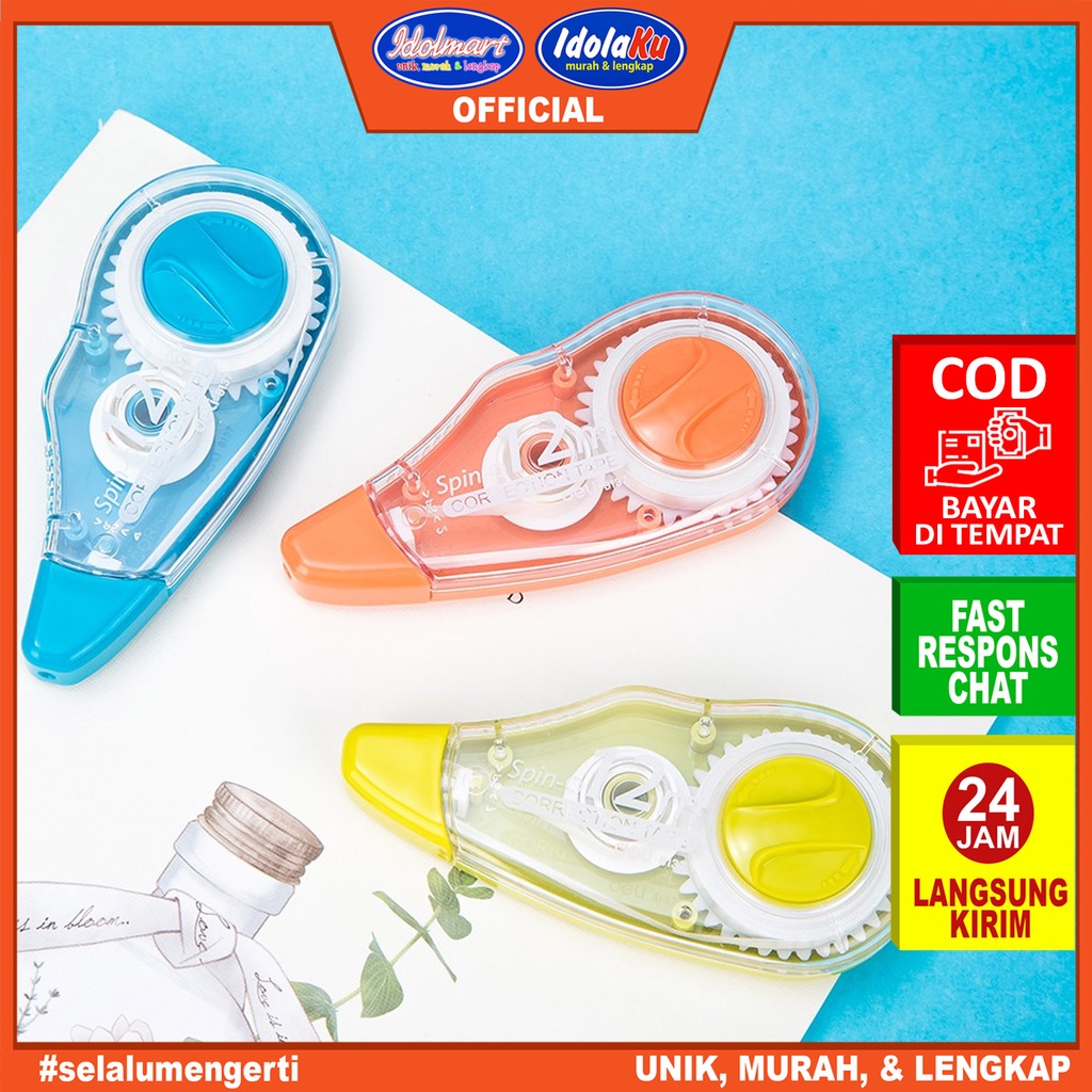 

IDOLMART Deli Tip X- Koreksi Tape 5mm X 12mm cepat kering & hasil dapat langsung menulis desain unik E8137 Deli Bandung