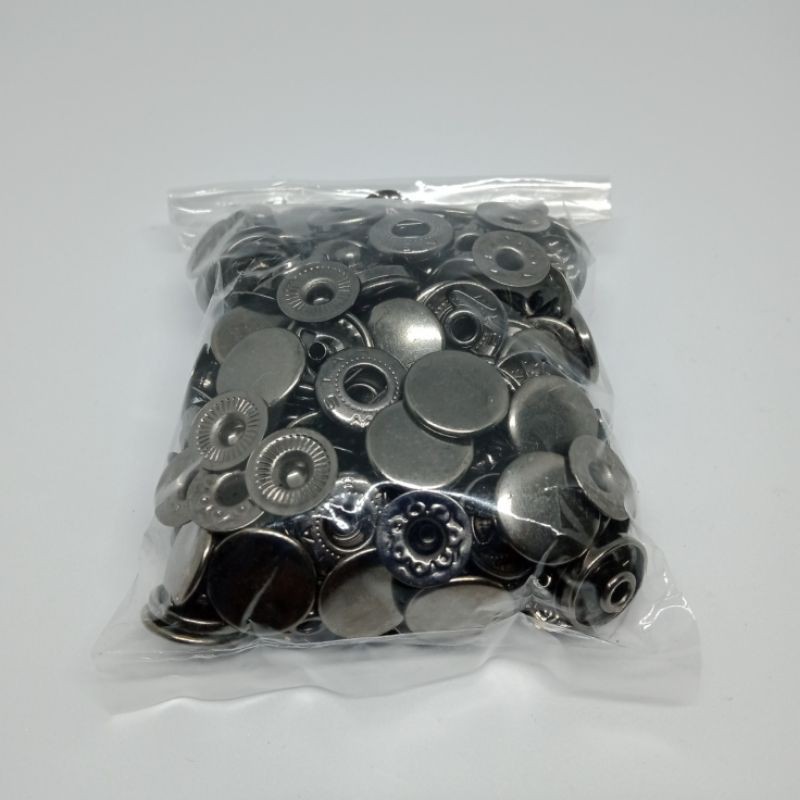 Kancing Cetet Snap Besi Button Diameter 12 mm Black Nikel 330