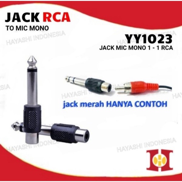 Converter Jack Akai Mono Stereo 6.5mm To RCA Sambungan Jek Mic Gitar-10 pcs