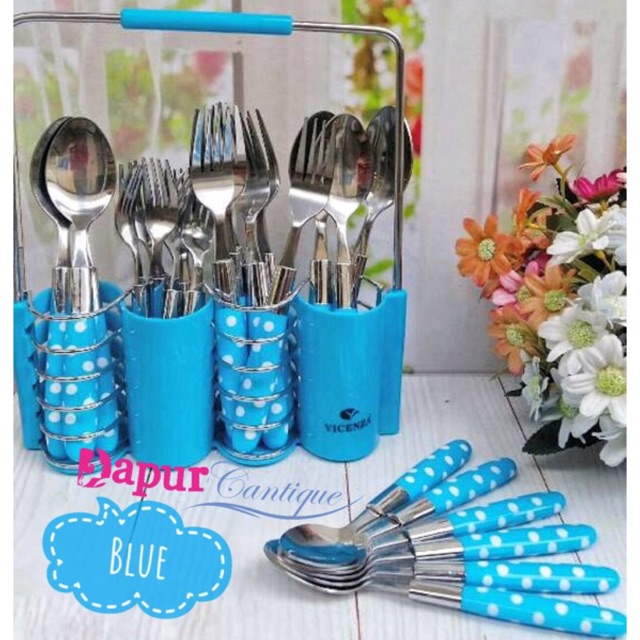 Sendok Polkadot Vicenza Stainless Stell Cutlery Set V245c Shopee Indonesia