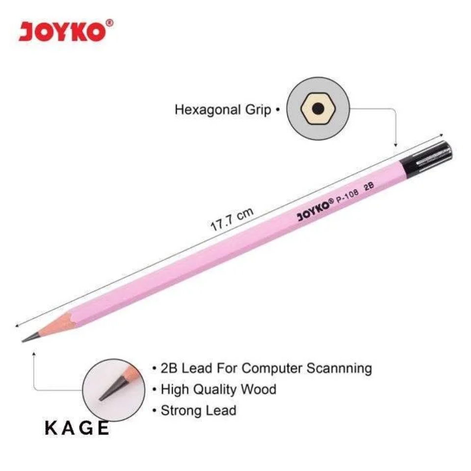 A52 JOYKO pensil pearl color pencil warna mutiara pastel ungu pink biru kuning yellow purple lilac blue merah muda atk alat tulis kantor murah kualitas super