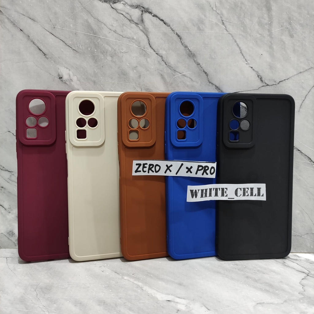 SoftCase ProCamera Silicon Matte Case Full Cover Infinix Hot 12i Smart 6 HD Zero X Neo Smart 4 Zero 8 Zero X Zero X Pro White_Cell