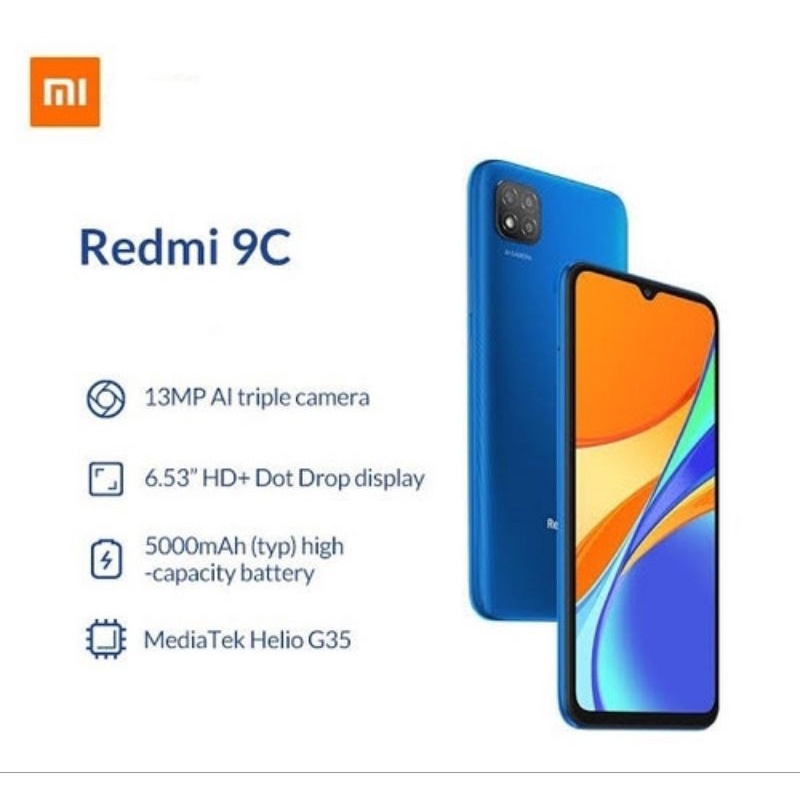 XIOMI REDMI 9C RAM 3 GB , RAM 32 GB ,RAM 4 GB ,RAM 64 GB ,100% ORIGINAL,, GARANSI RESMI SELURUH INDO