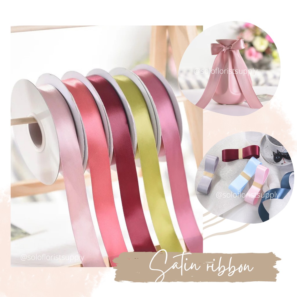 

PITA SATIN SEDANG LEBAR 2.5CM PREMIUM (ECER PER METER) PITA KADO GIFT BOUQUET BUNGA DEKORASI