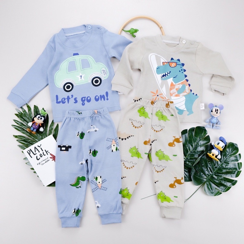 BARU! LIO048 Boys Baby Hampers Baju Tidur Piyama Setelan Sleepwear Bayi Laki-Laki cowok Adem