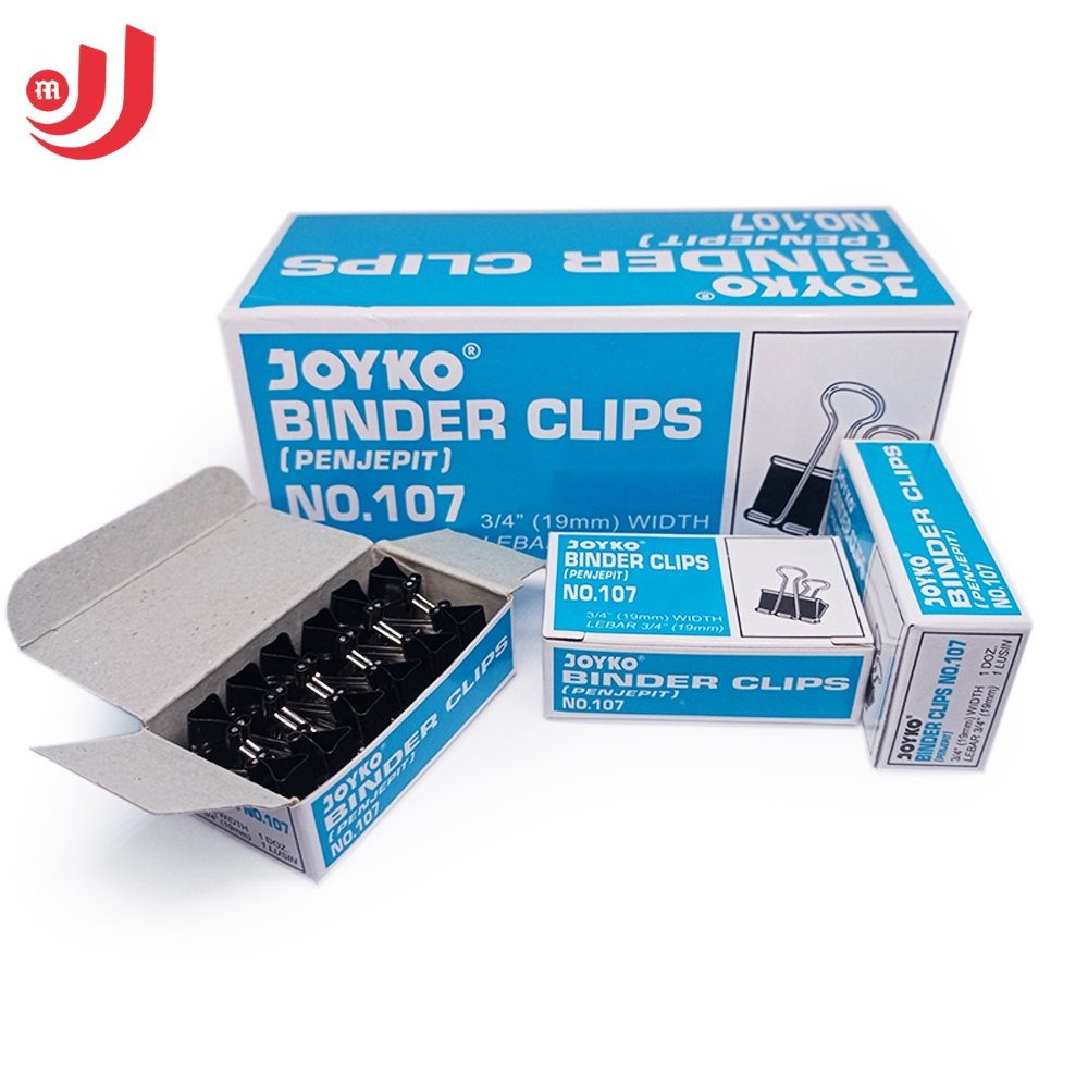 

Binder Clips JOYKO No.107 (19 mm Width/Lebar - Penjepit/Klip)