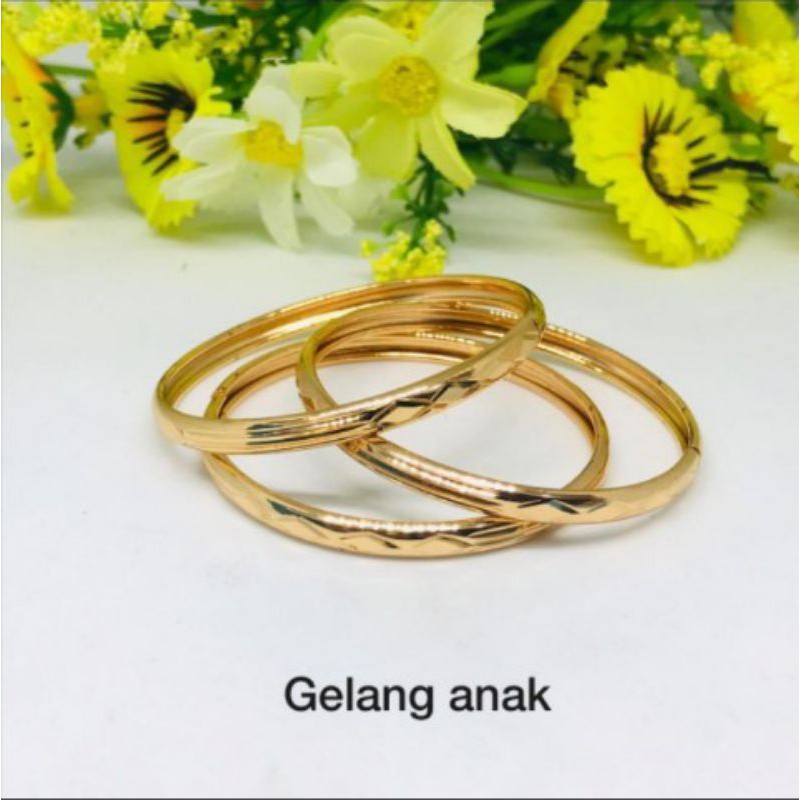 gelang kolong anak titanium gold 3 pics terlaris