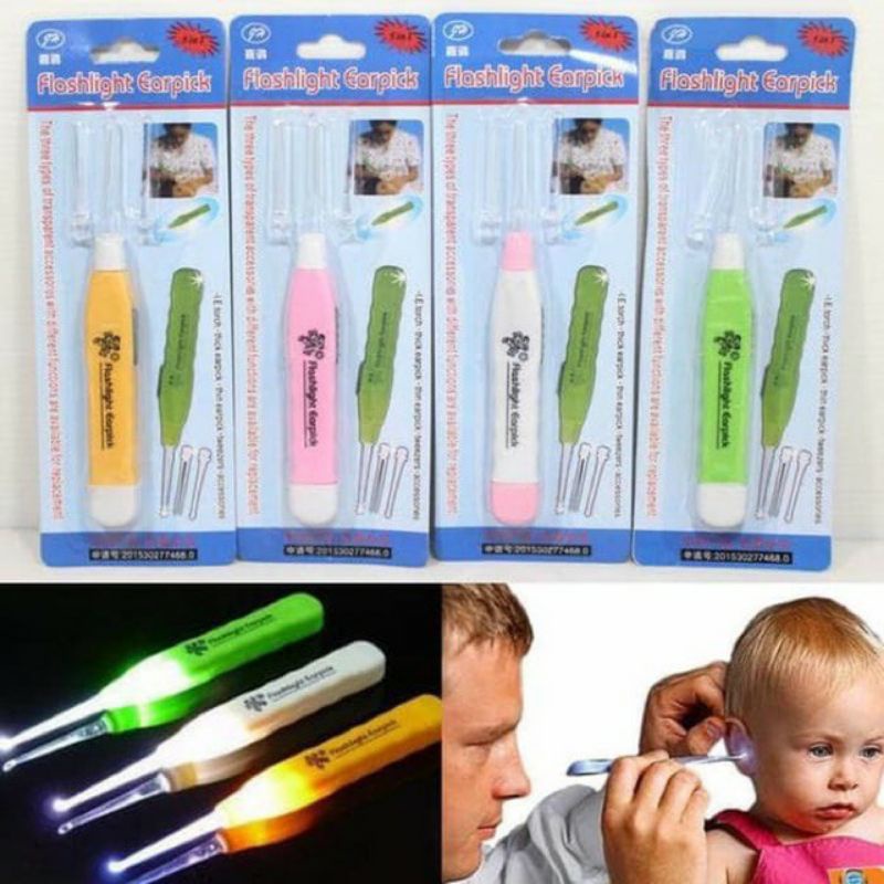 Korek Kuping Lampu LED Ear Pick Candle Alat Pembersih Telinga Anak Bayi