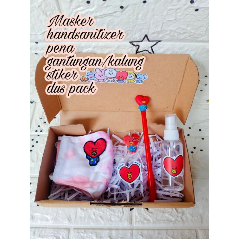 GIFT BOX masker tie dye BT21 / gift box bts