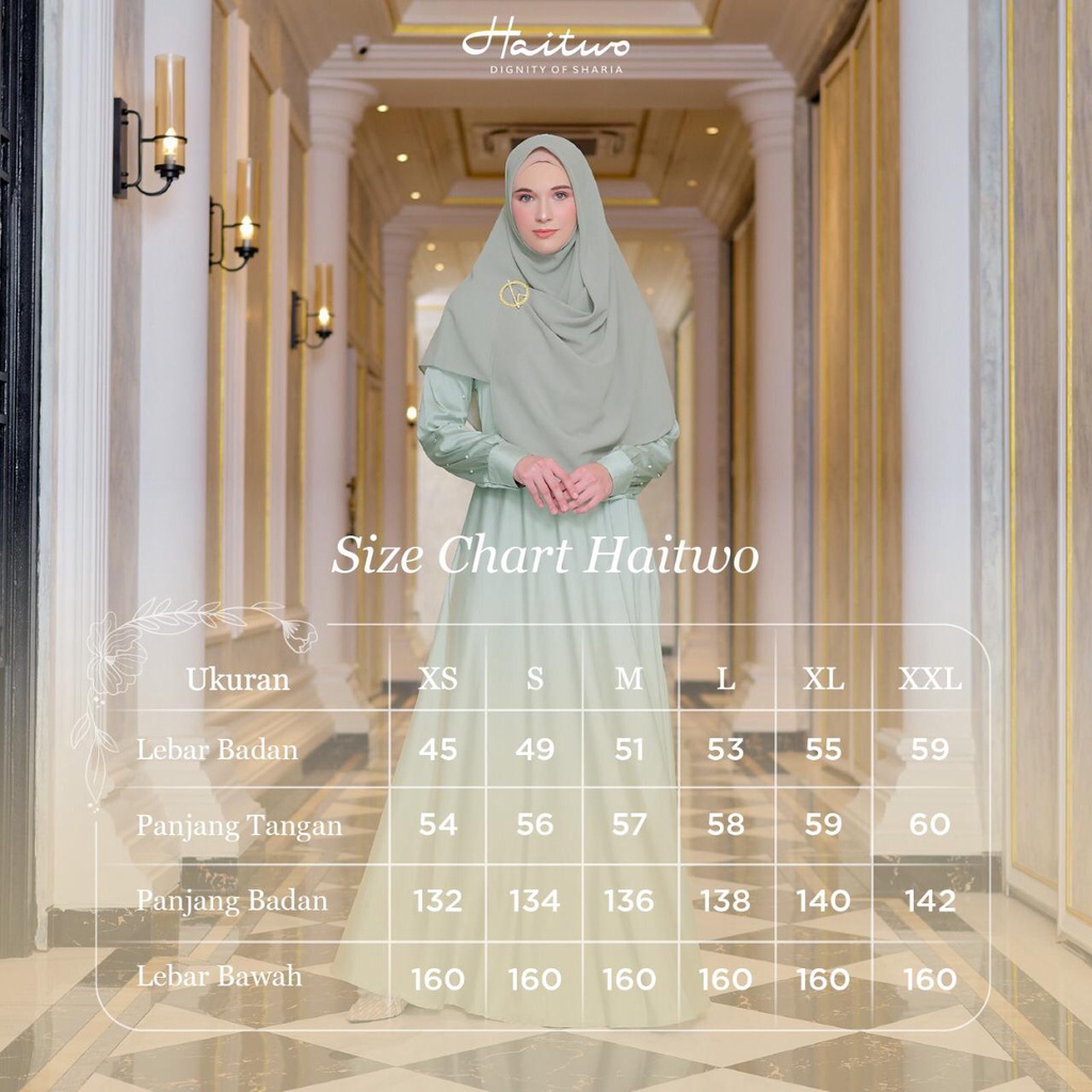 Haitwo Dress Emerald 06 Bahan Satin Gamis Kondangan set Hijab Elegant Modern