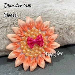 BROS JILBAB BUNGA PITA TENGAH bross pernikahan bross pin wedding kanzashi korsase