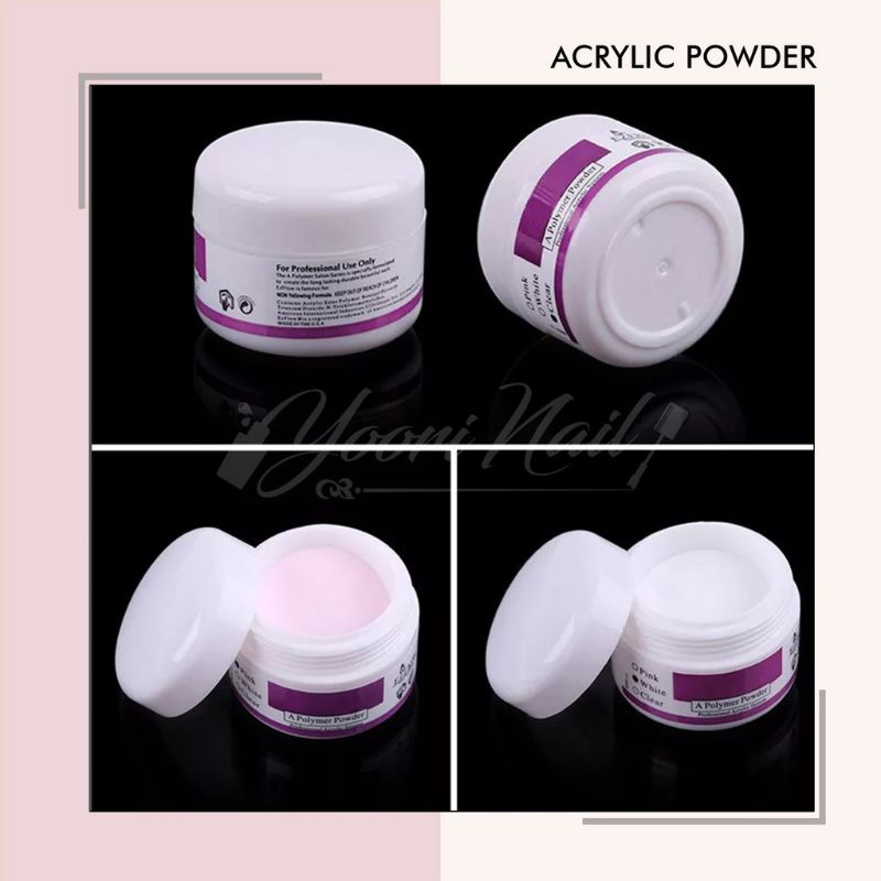 Acrylic powder ez flow acrylic powder ezflow white putih pink clear nail art 3D 4D bubuk akrilik