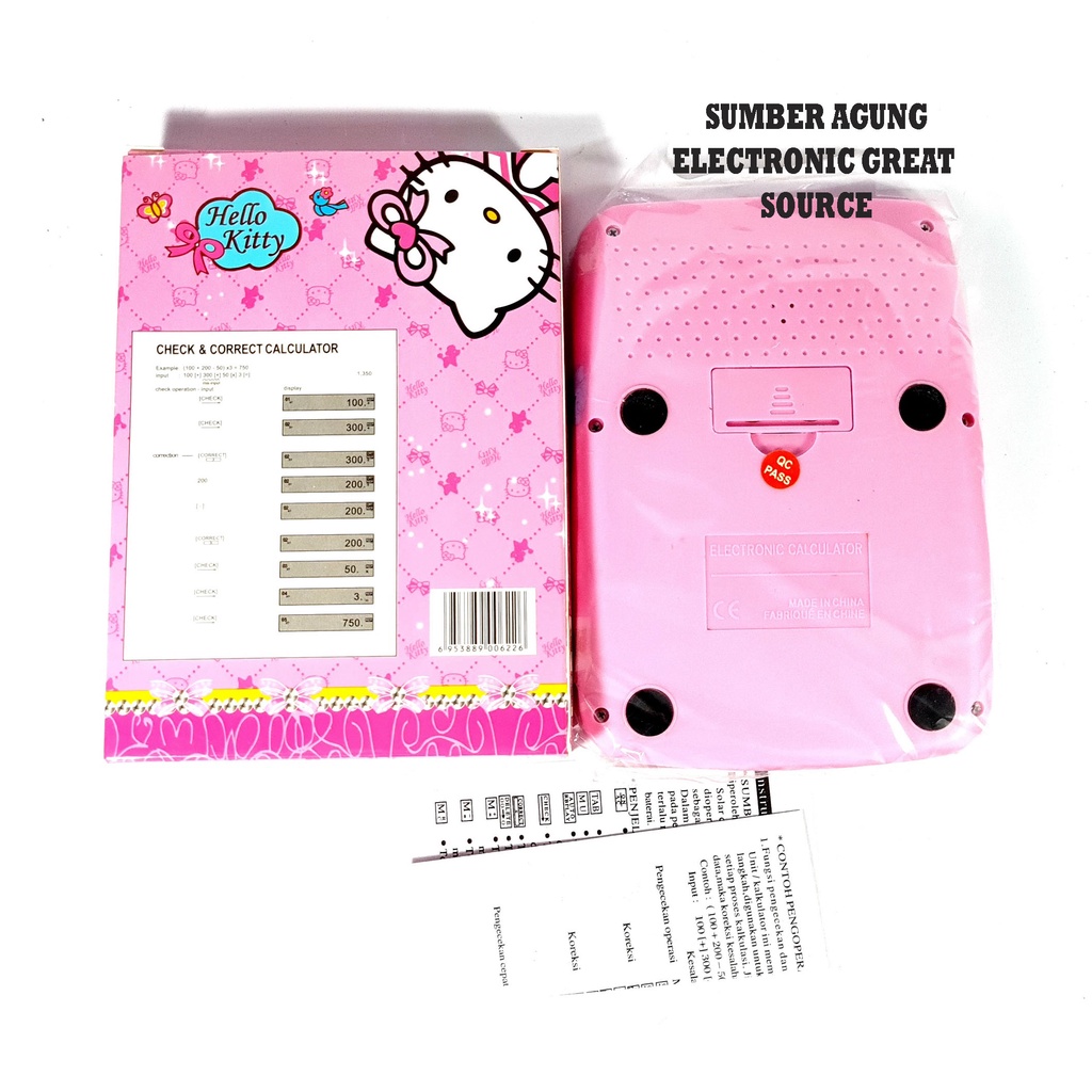 

Kalkulator KT622 Pink Hello Kitty Kiti 12Digit Lucu Anak Presicalc
