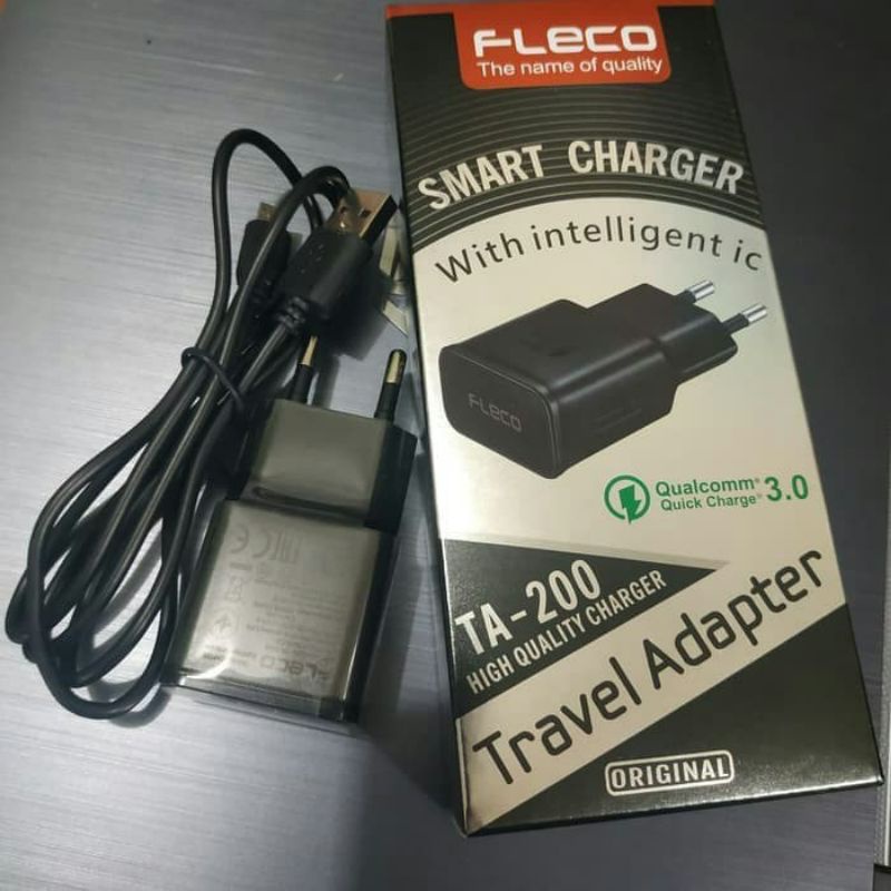 NEW Charger Fleco TA-200 Qualcomm 3.0 Smart Charger Micro Usb 2.4A FAST CHARGING