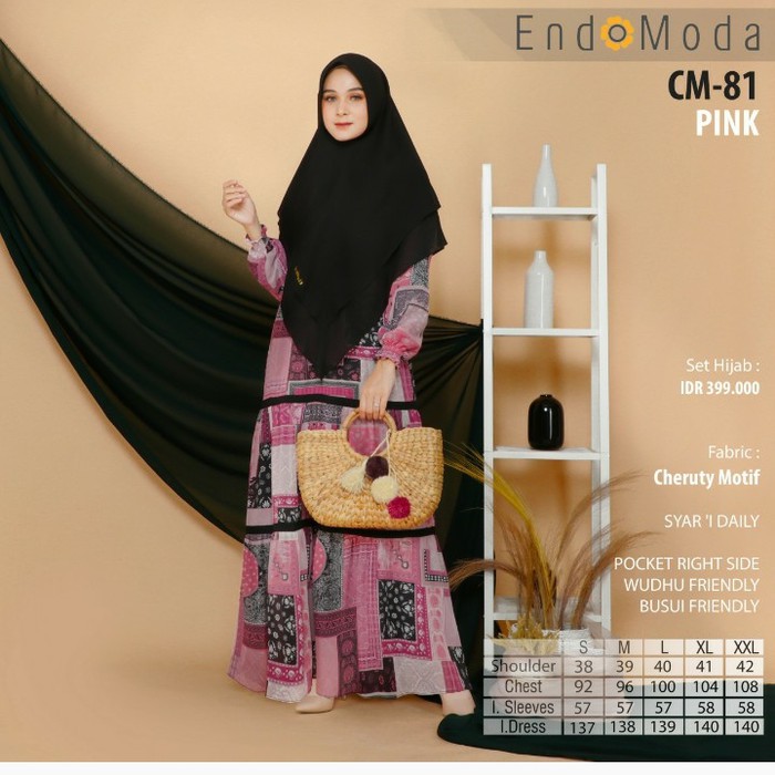 GAMIS ENDOMODA CM 81 II SYARI STYLE II 1 SET KHIMAR