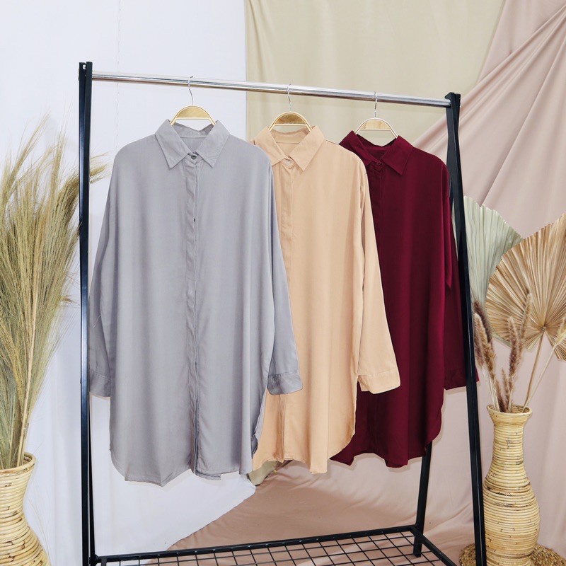 GSC- Kirey Midi Tunik Dress muslim // atasan polos wanita muslimah