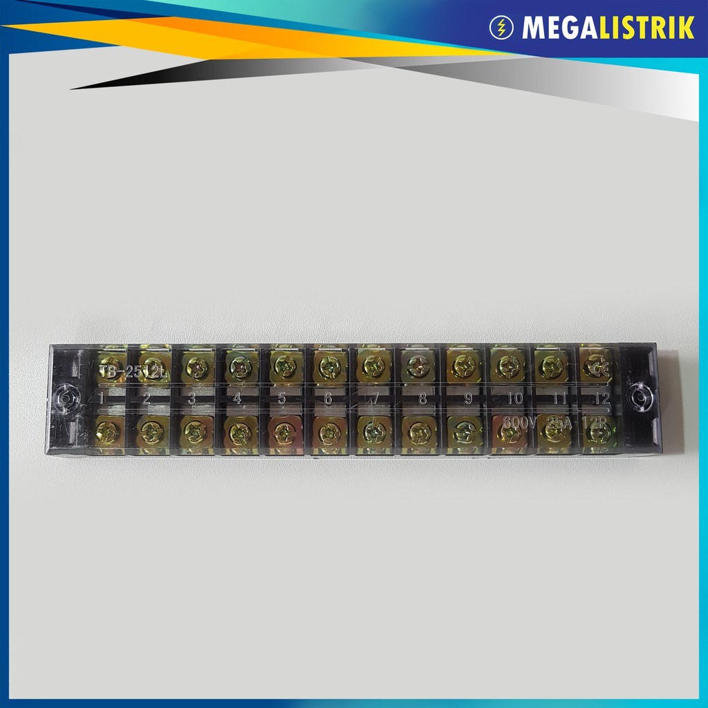 FORT TERMINAL BLOCK / BLOK KACA 12P 25A / 12 POLE 25 AMPERE TB2512
