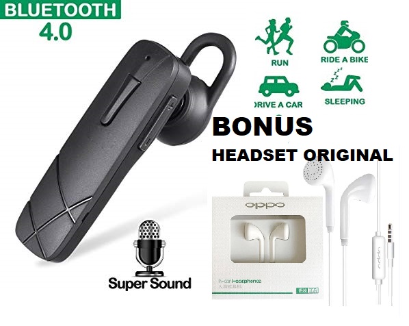 OPPO Handsfree Bluetooth BONUS HEADSET ORIGINAL OPPO Earphone Wireless Bluetooth Universal OPPO