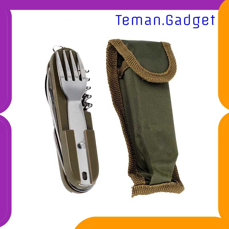 TG-DE458 EDCGEAR SENDOK GARPU PISAU TOOLS KNIFE EDC 7 IN 1 A010